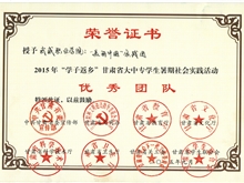 甘肅省大學(xué)生暑期文化科技衛(wèi)生“三下鄉(xiāng)”活動優(yōu)秀團隊